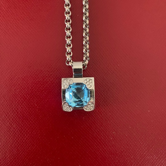 Chopard Jewelry - Blue Topaz with heart diamonds Chopard Necklace and pendent